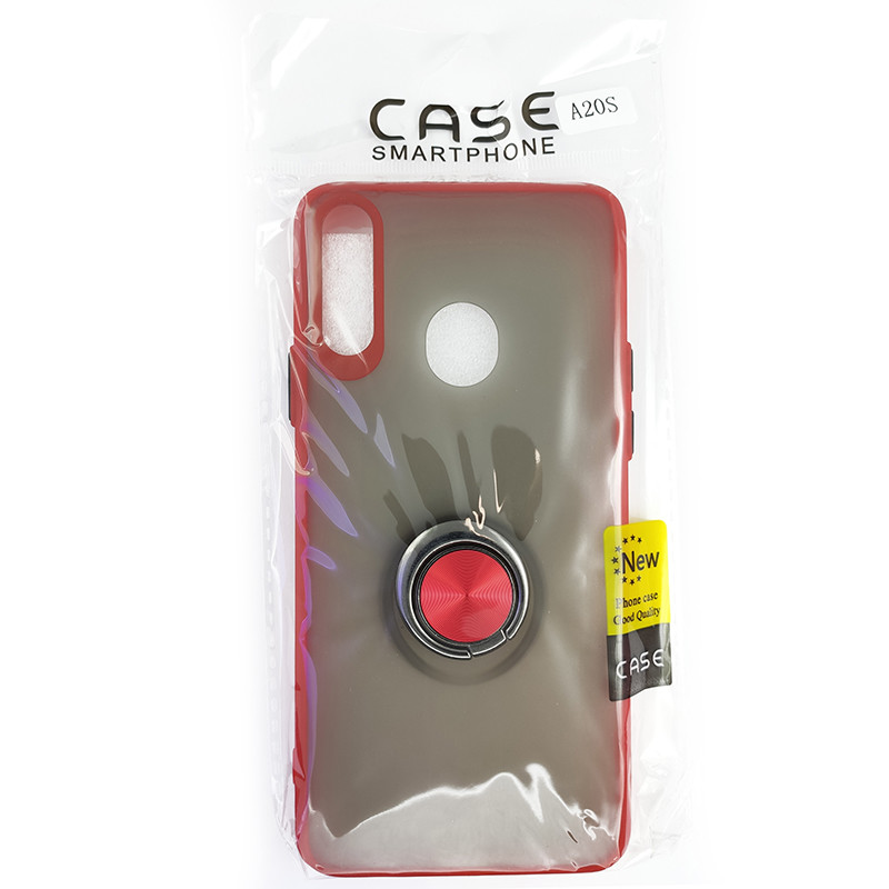 Чехол Totu Copy Ring Case Samsung A20S Red+Black - 5