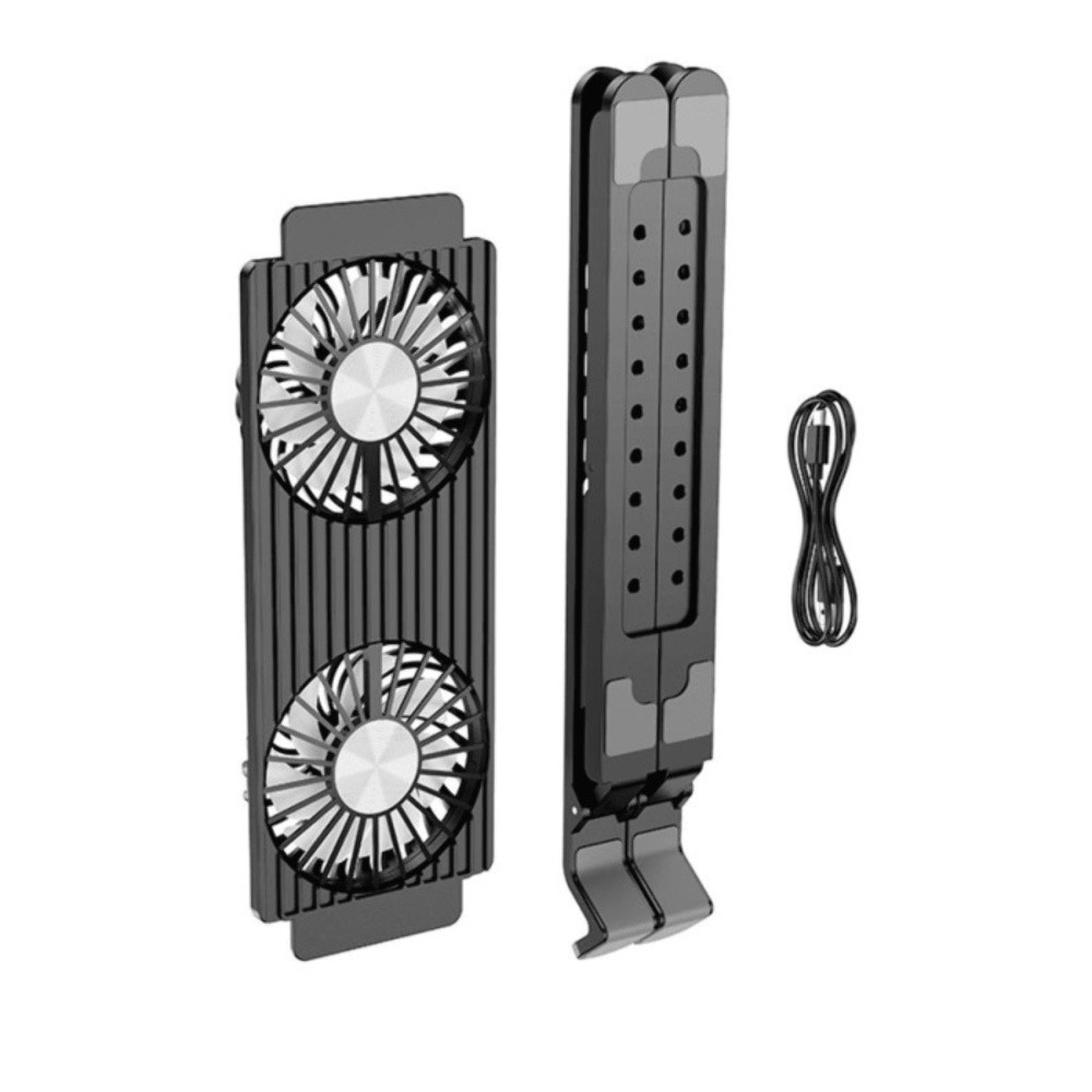 Підставка для ноутбука Hoco DH17 з вентиляторами і LED підсвіткою, Black - 6