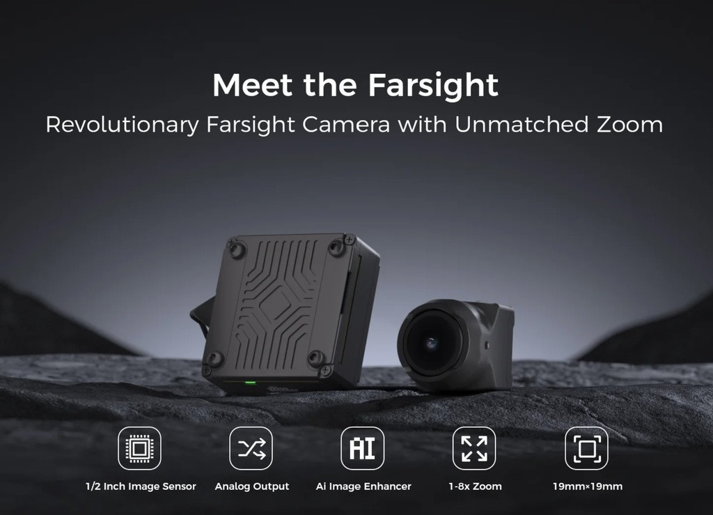 Камера для FPV-дрона Caddx Farsight, 1500 TVL, 1/2", 0.01 Lux, Zoom: 1-8X - 6