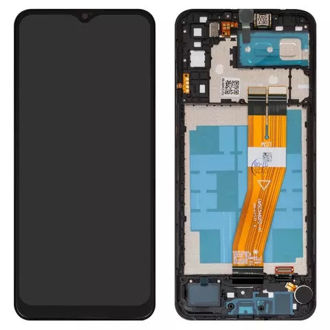 Дисплейний модуль для Samsung A042 Galaxy A04e, з рамкою, Service Pack, Black - 1