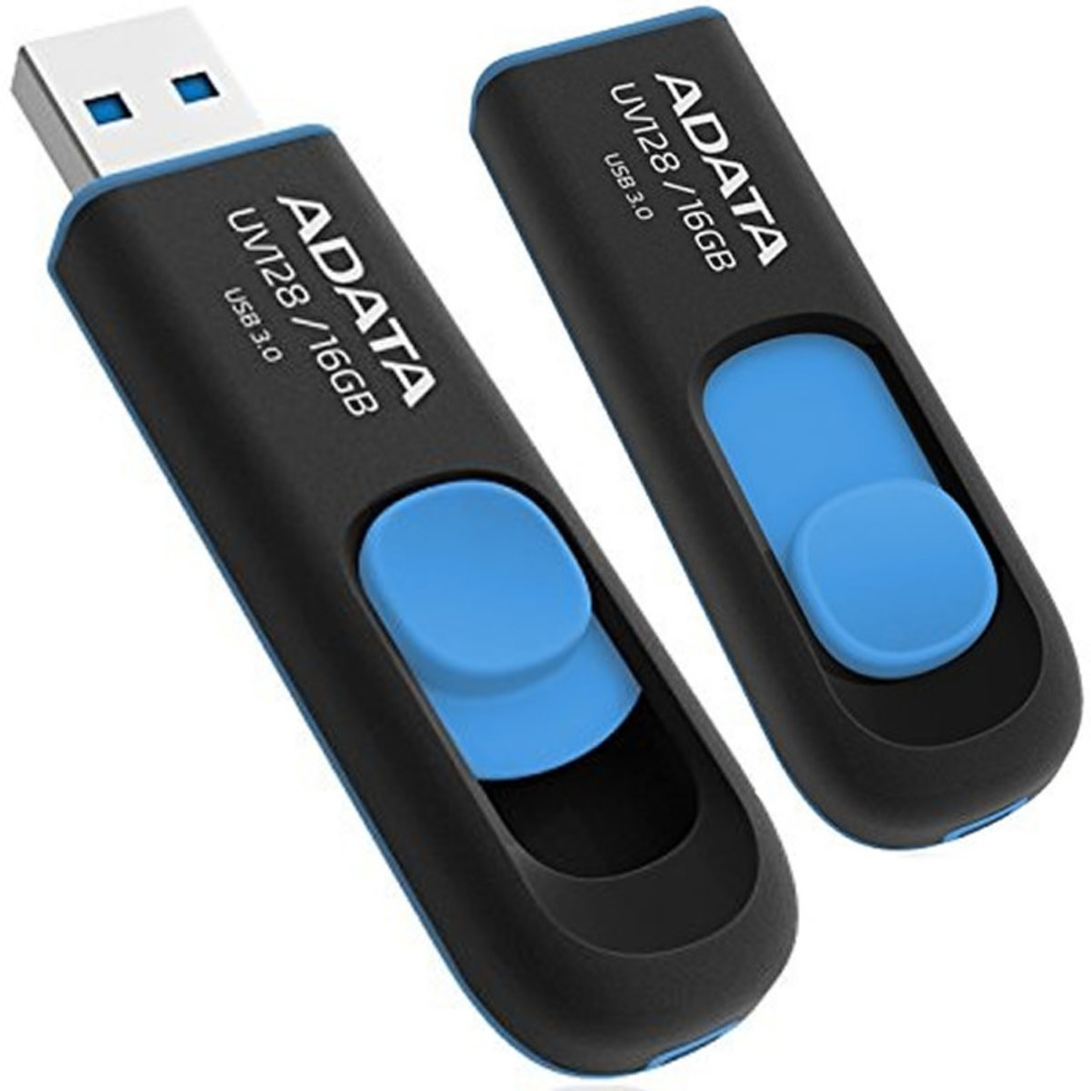 Flash A-DATA USB 3.2 UV128 16Gb Black/Blue - 1