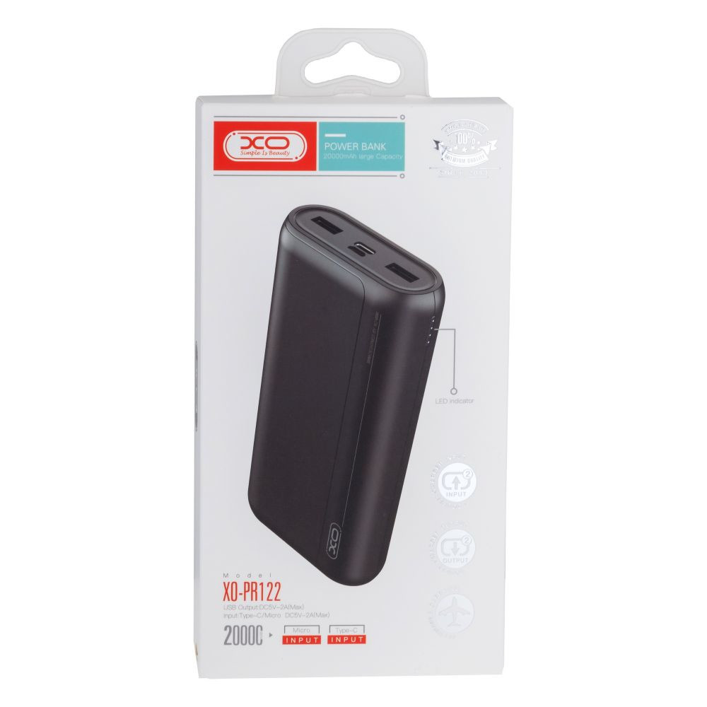 Power Bank XO PR122  Polymer Lamp Display 20000 mAh Black - 3