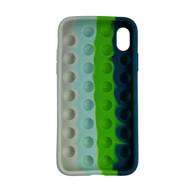 Чохол Pop it Silicon case iPhone X/XS Blue+Green+White - 2