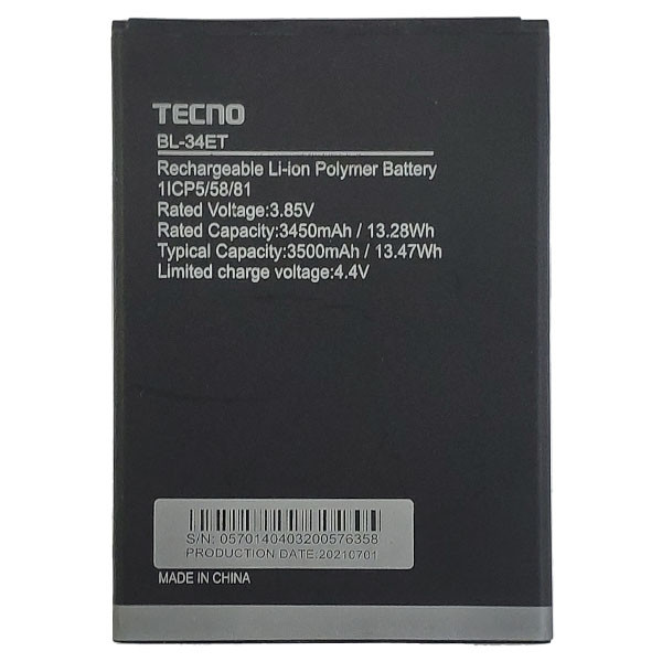 Акумулятор Original Tecno POP 3 (BB2), BL-34ET - 1