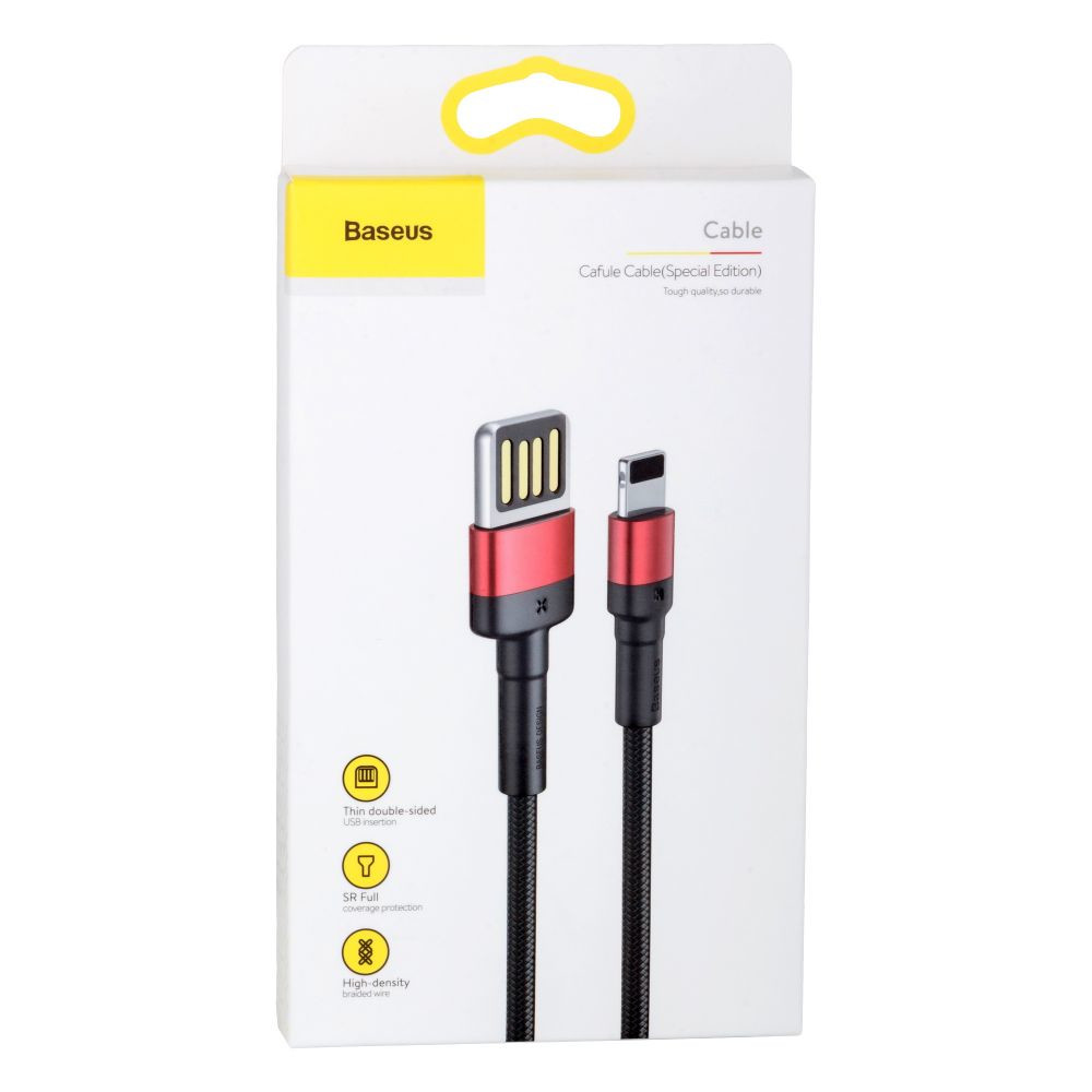 Кабель Baseus Cafule Cable (special edition) Lightning 1m, 2.4A, Red - 4