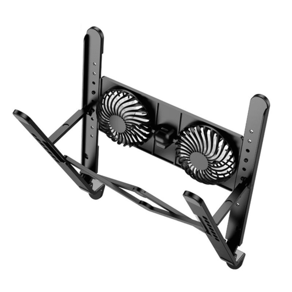 Підставка для ноутбука Hoco DH17 з вентиляторами і LED підсвіткою, Black - 4