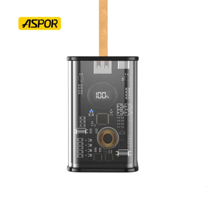 Універсальна мобільна батарея Aspor A365 Notebook Series, PD 65W,  20000mAh Black - 3
