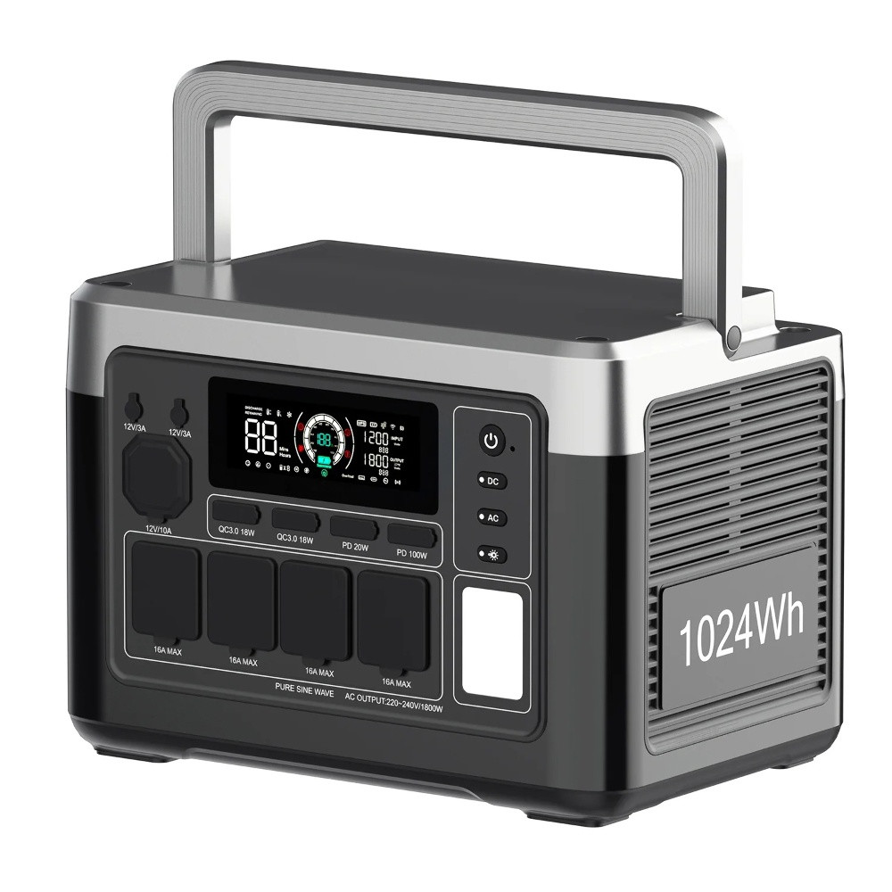 Портативна зарядна станція P1000E PLUS, 1800W, 1024Wh LiFePO4, Black - 1