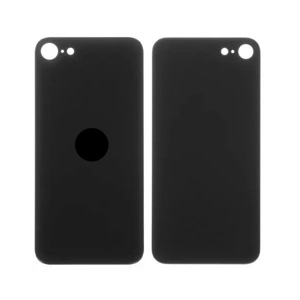 Задня панель корпуса для iPhone SE 2020, чорна, не потрібно знімати скло камери, big hole - 1