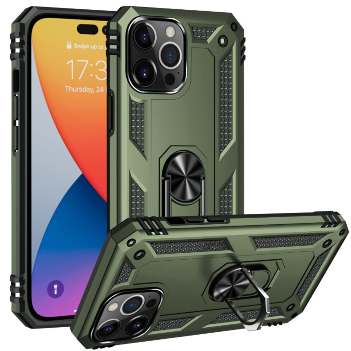 Чохол Cosmic Robot Ring for Apple iPhone 14 Pro Army Green - 1