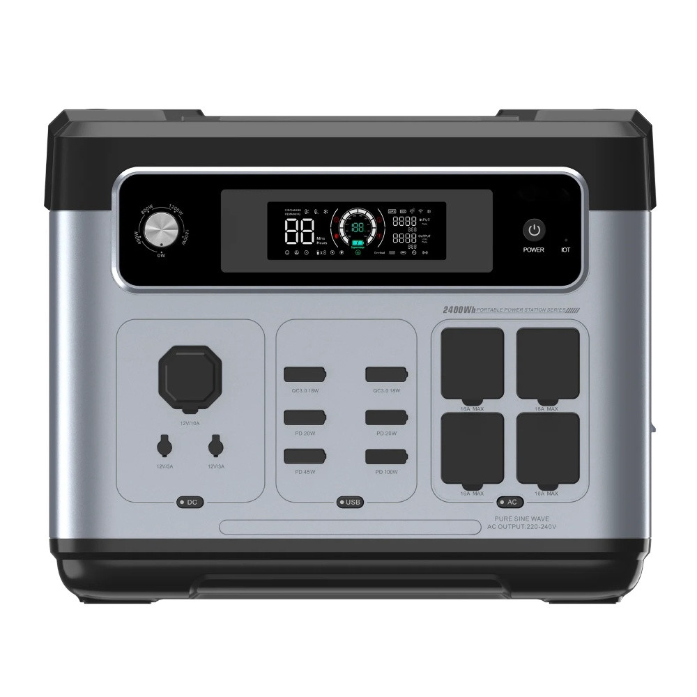 Портативна зарядна станція P2400E, 2400W, LiFePO4, Black - 2