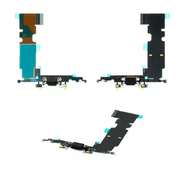 Шлейф для iPhone 8 Plus, із роз'ємом зарядки та мікрофоном, Black - 1