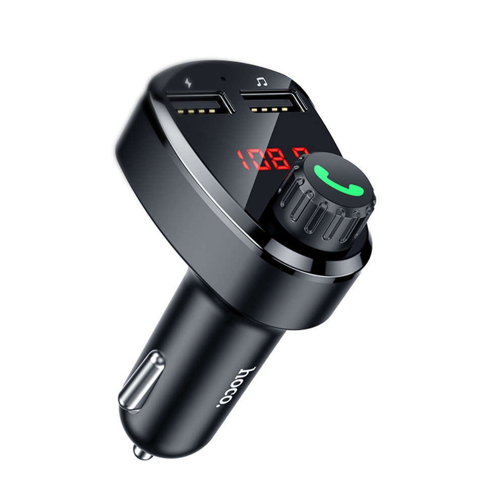 FM-модулятор Hoco DE24, 2 USB, Black - 3
