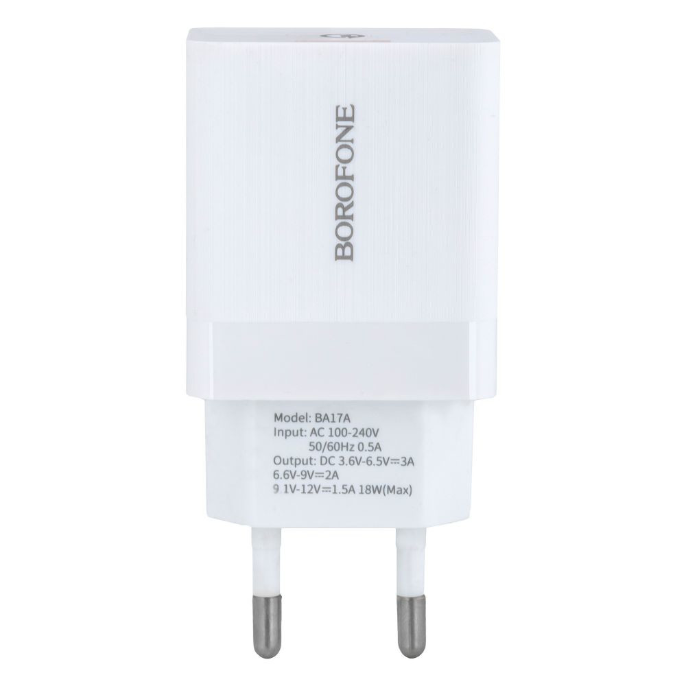 Мережевий Зарядний Пристрій Borofone BA17A QC 3.0 18W White - 1