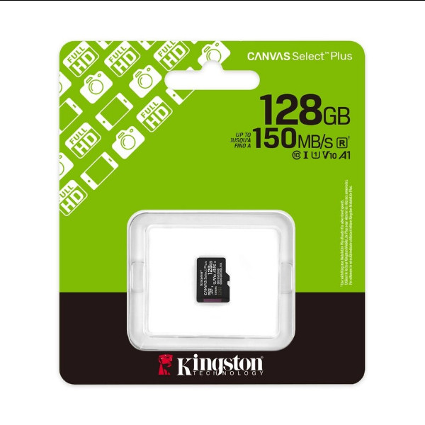 Карта пам'яті Kingston Canvas Select Plus Gen3, 128Gb, micro SDXC UHS-1, class 10 А1 - 2