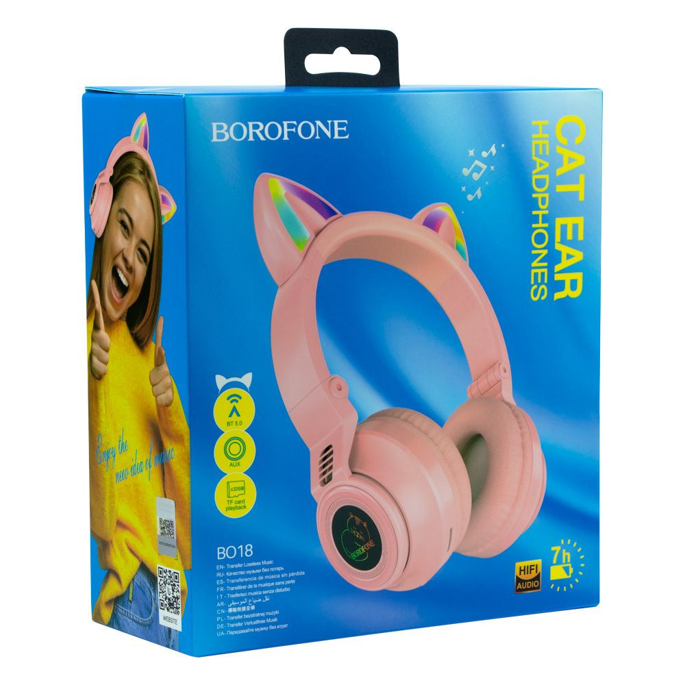 Безпровідна гарнітура Borofone BO18 Pink - 1