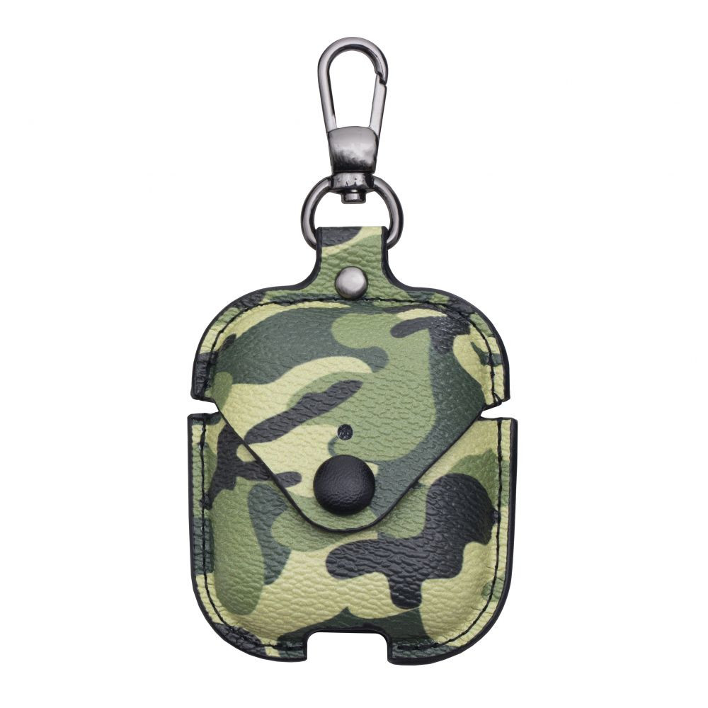 Silicone Case for AirPods Camouflage Leather Green - 1