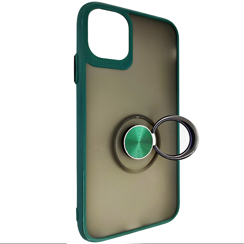 Чехол Totu Copy Ring Case iPhone 11 Green+Black - 2