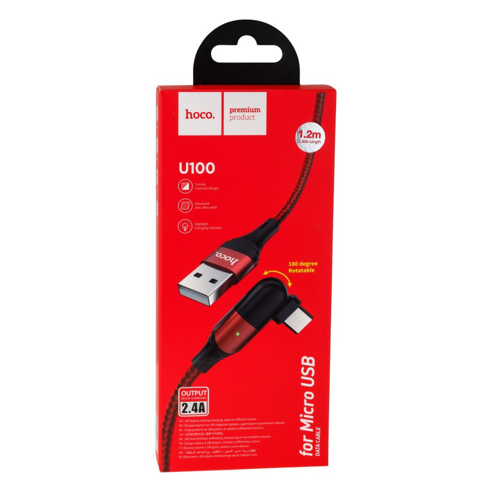 Кабель Hoco U100 Orbit Micro Red - 1