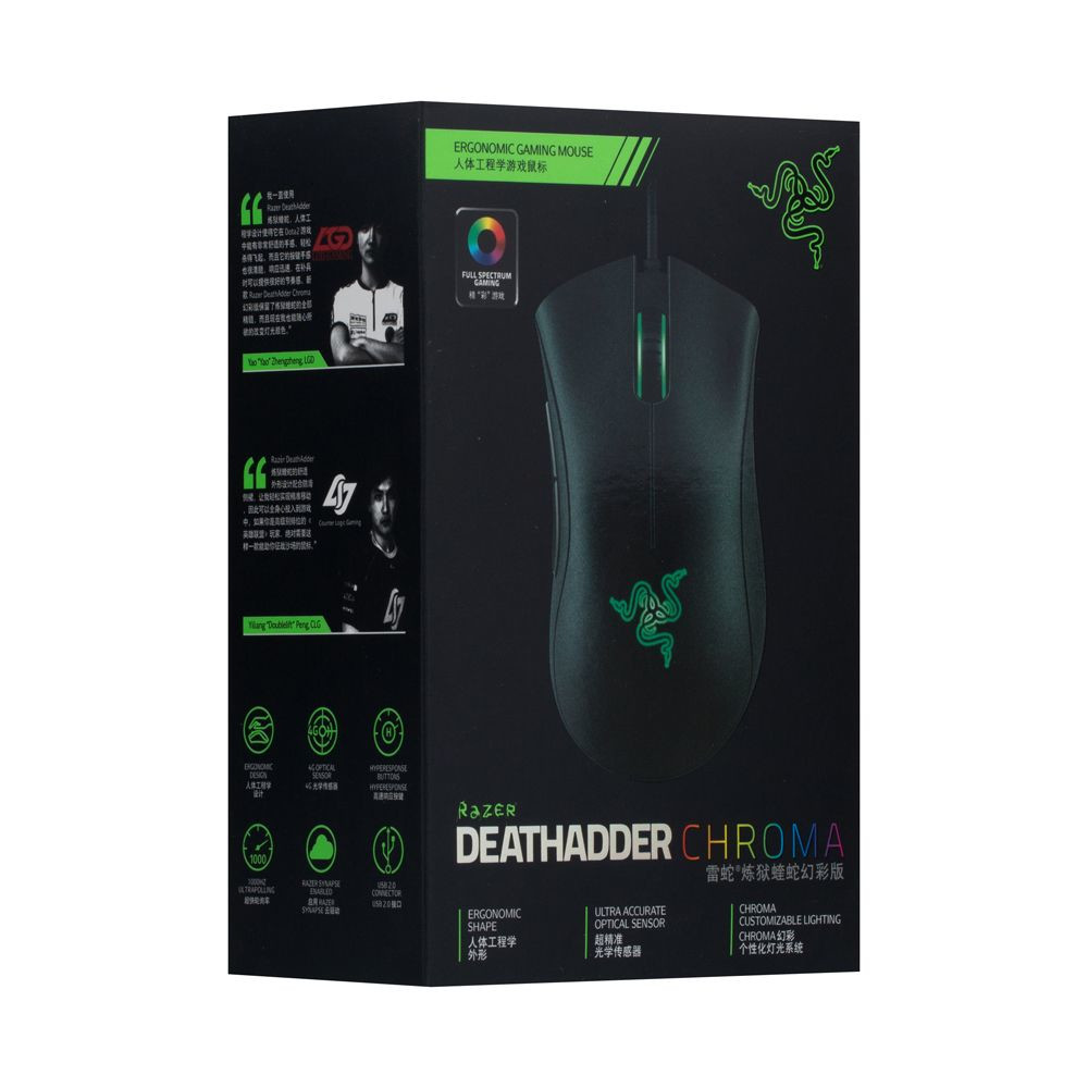 Комп'ютерна USB миша Razer DeathAdder Chroma Black-Green (High Copy) - 2
