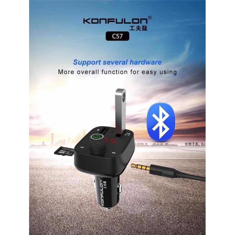 FM-модулятор Konfulon C58, Micro, Bluetooth, 2 USB, Quick Charge 3.0 - 5