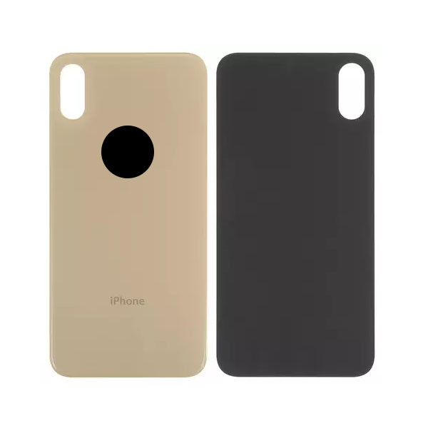 Задня панель корпуса для iPhone XS, золотиста, потрібно зняти скло камери, small hole - 1