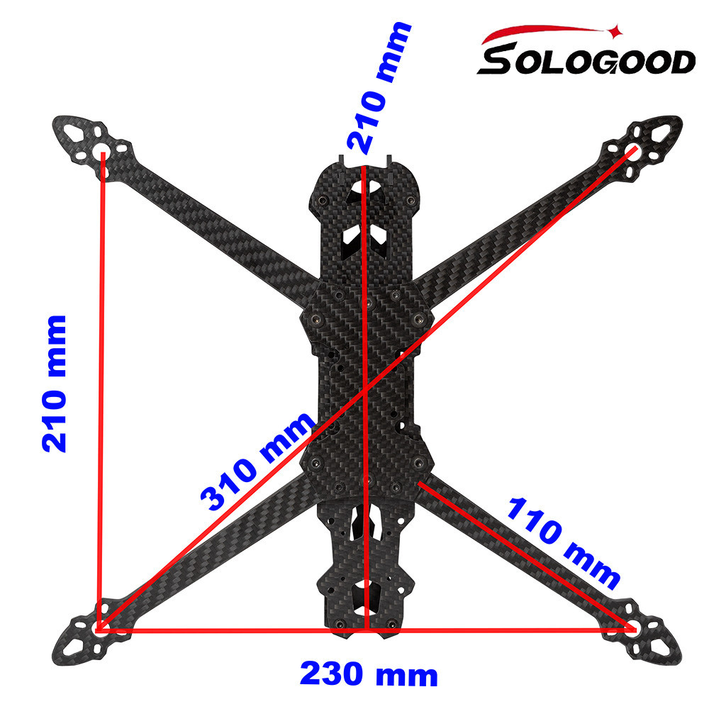 Рама для FPV-дрона Mark4, 7", 295 mm, Carbon - 1