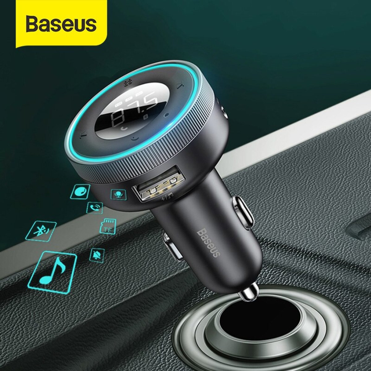 FM-модулятор Baseus Enjoy Car Wireless MP3 Charger (Wireless 5.0+5V/3.4A) Black - 2