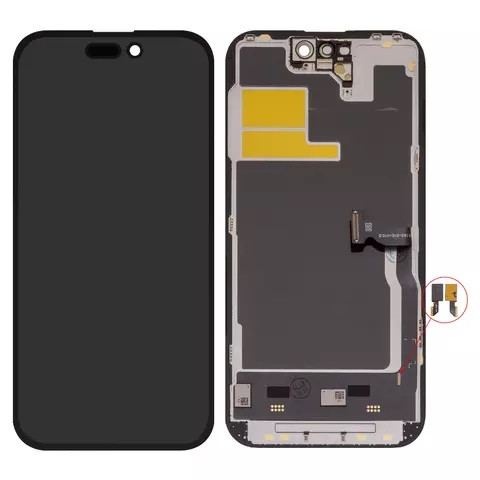 Дисплейний модуль для iPhone 14 Pro, High Copy, без мікросхеми, OLED, DD-OLED, Black - 1