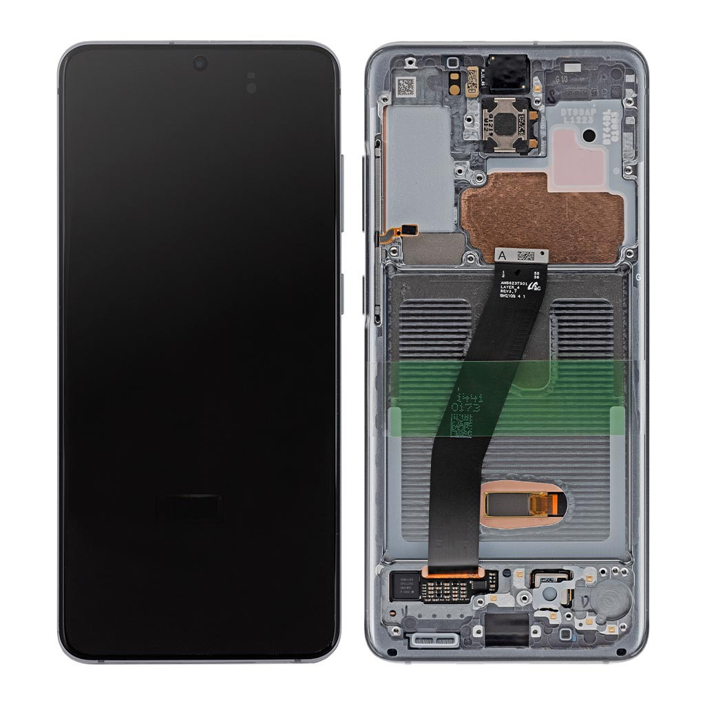 Дисплейний модуль Samsung G980 Galaxy S20 Cosmic Grey, GH82-22131A, з рамкою, Service Pack Original - 2