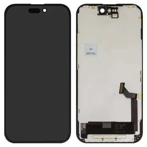 Дисплейний модуль для iPhone 15, High Copy, OLED, GX OEM hard, Black - 1