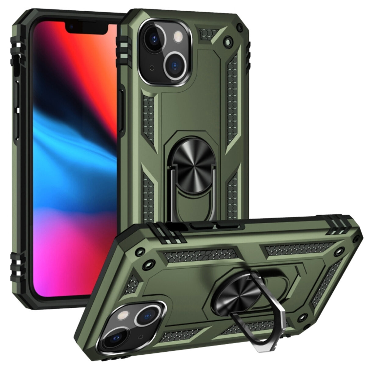 Чохол Cosmic Robot Ring for Apple iPhone 13 Army Green - 1