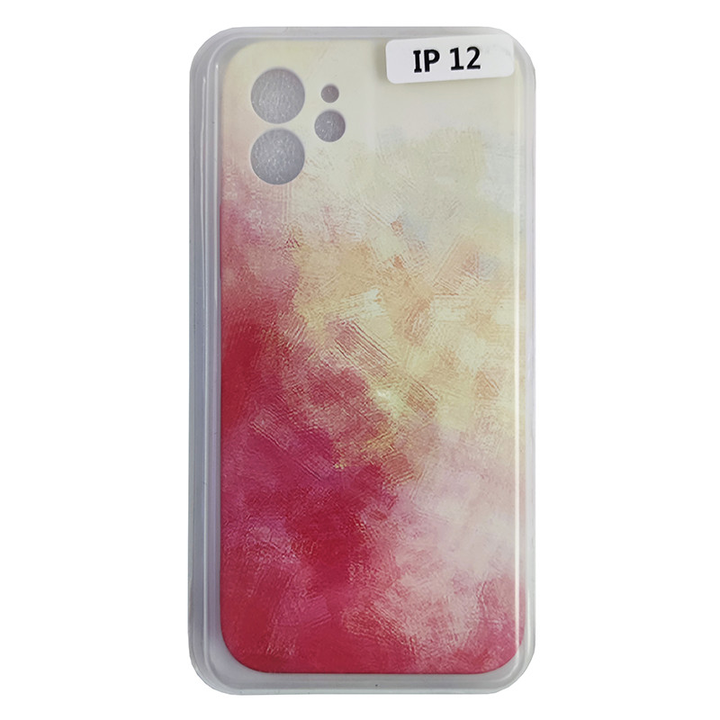 Чохол Silicone Water Print iPhone 12 Mix Color Yellow - 1