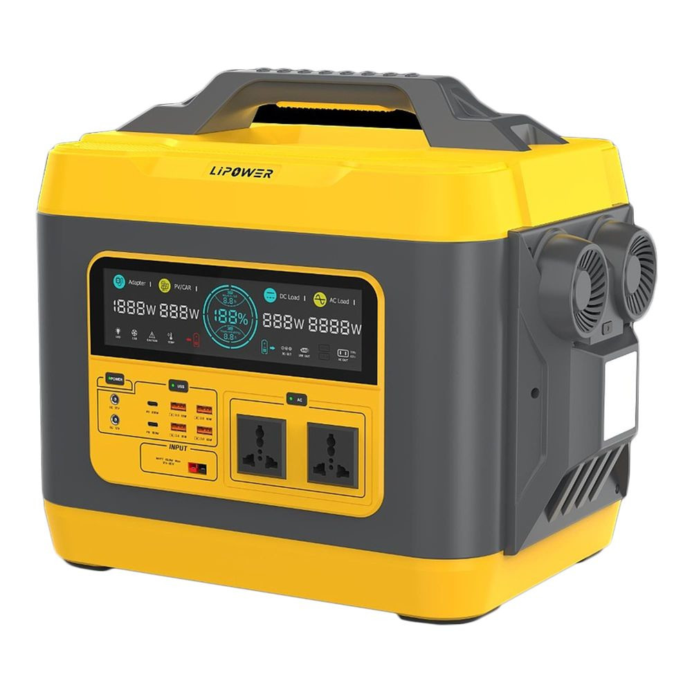 Портативна зарядна станція LiPower M3000-S, 3000W, 2880Wh, QC 3.0 22,5W, PD 100W, DC, LiFePO4 Yellow - 3