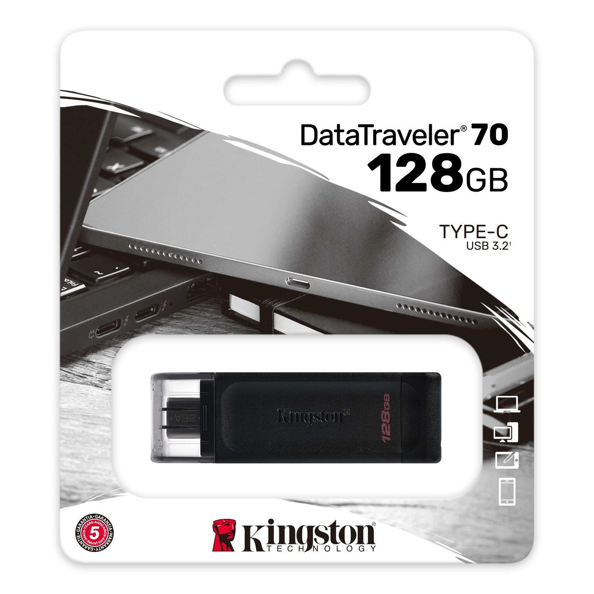 Flash Kingston USB 3.2 DT 70 128GB Type-C - 1