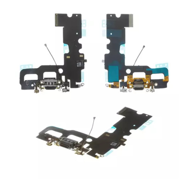 Шлейф для iPhone 7, із роз'ємом зарядки та мікрофоном, Copy, Black - 1