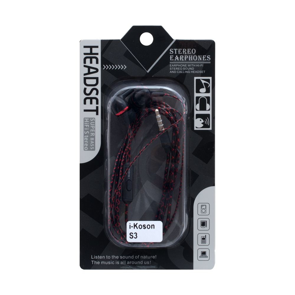 Гарнітура i-Koson i-S3 Black-Red - 3