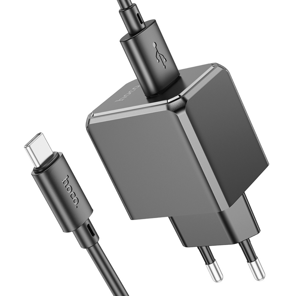 Мережевий зарядний пристрій Hoco CS11A, Cable Type-C, Black - 7