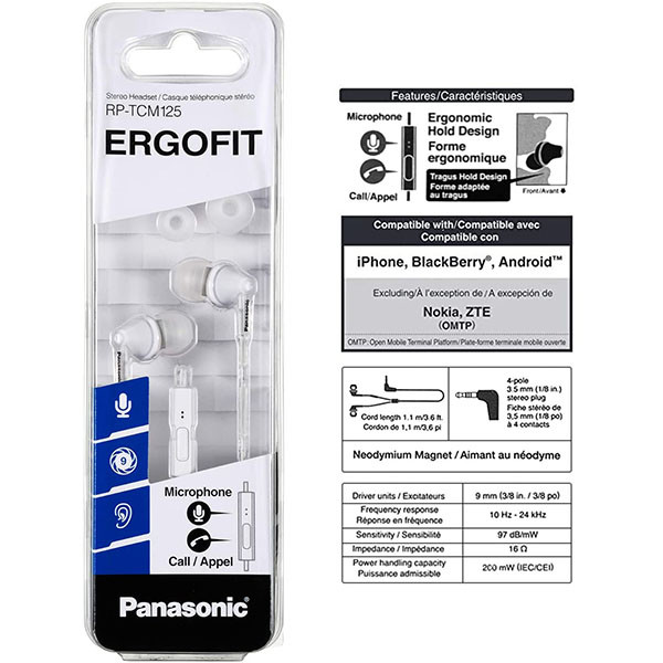 Гарнітура Panasonic Ergofit RP-TCM125 White - 2