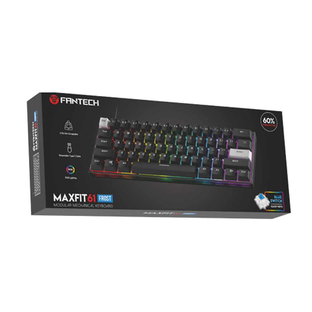 Клавіатура Fantech MAXFIT 61 MK857 FROST Blue Switch Black - 2