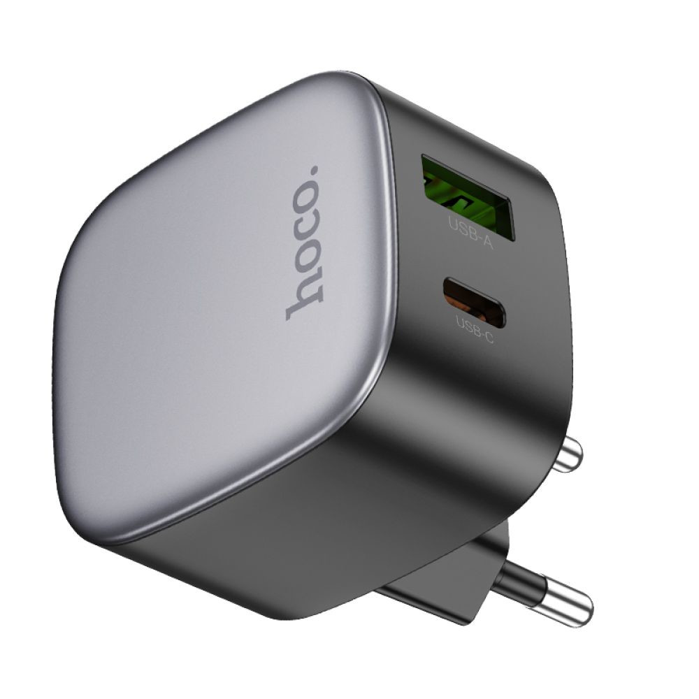 Мережевий зарядний пристрій Hoco CS32A, 1xUSB-C, 1xUSB, PD 20W, QC 3.0, Black - 9