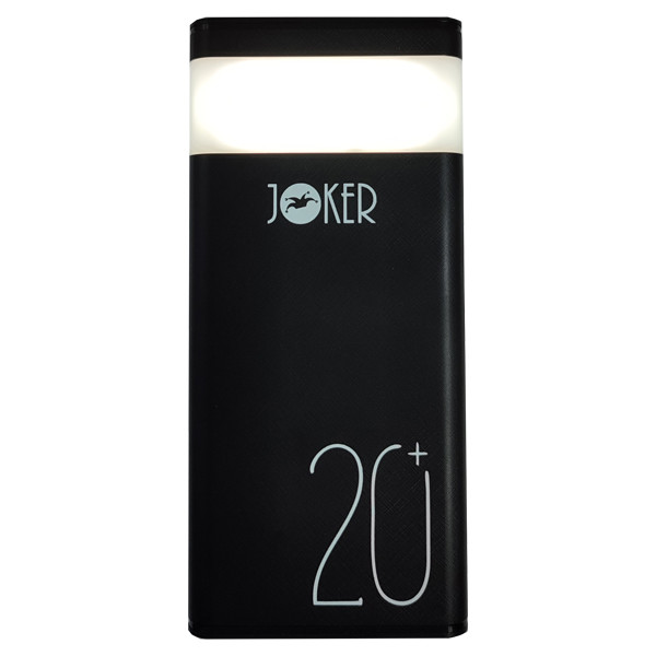 Power Bank Joker  JK20, Fast Charge, 2,1A, LED Lamp 20000 mAh Black - 1