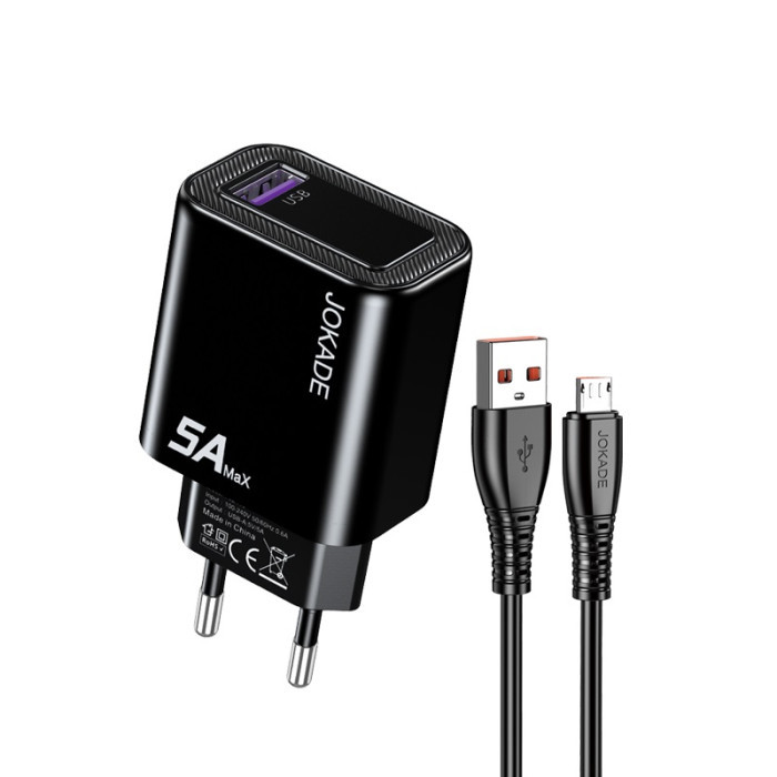 Мережевий зарядний пристрій Jokade JB141, Cable Micro, 5A, Black - 1