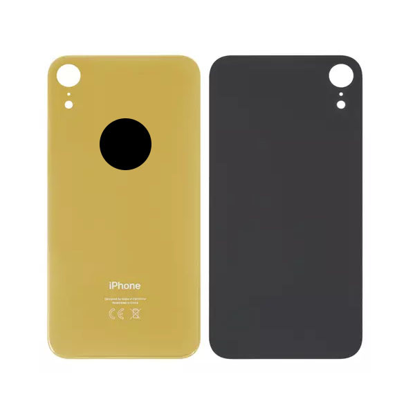 Задня панель корпуса для iPhone XR, жовта, не потрібно знімати скло камери, big hole - 1