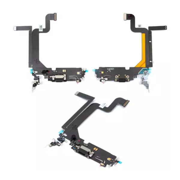 Шлейф для iPhone 14 Pro Max, з роз'ємом зарядки та мікрофоном, Original PRC, Black - 1