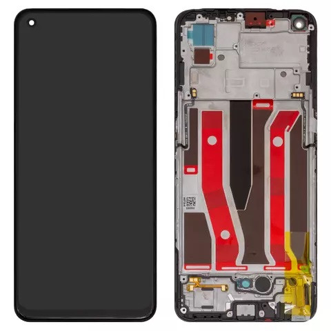 Дисплейний модуль для Oppo A94 5G, ver. 0.4, з рамкою, Original, Black - 1