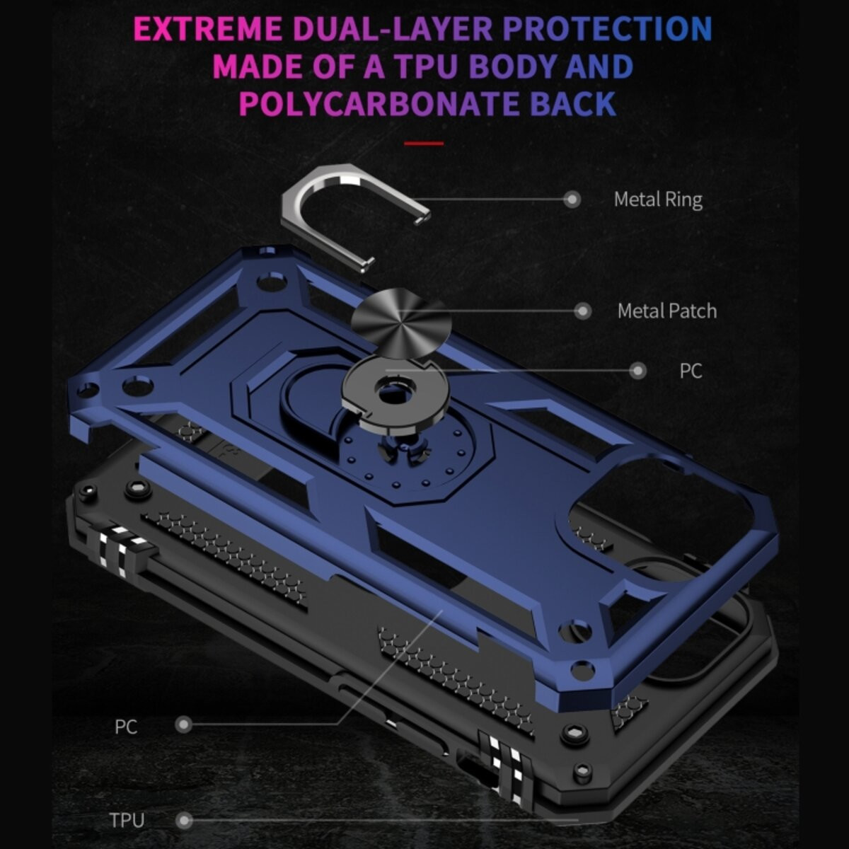 Чохол Cosmic Robot Ring for Apple iPhone 14 Pro Blue - 5