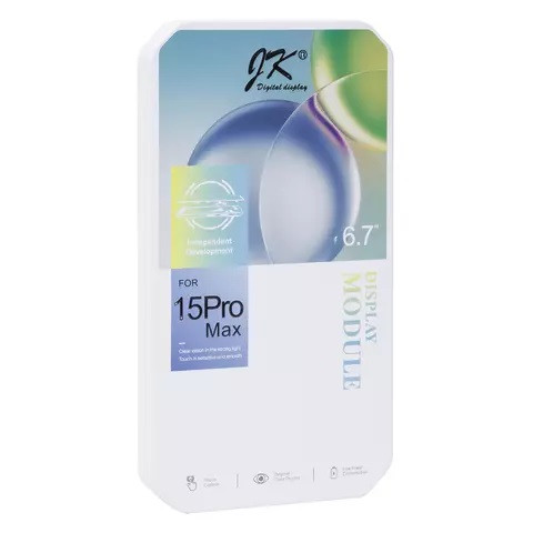 Дисплейний модуль для iPhone 15 Pro Max, Copy, TFT, JK, Black - 2