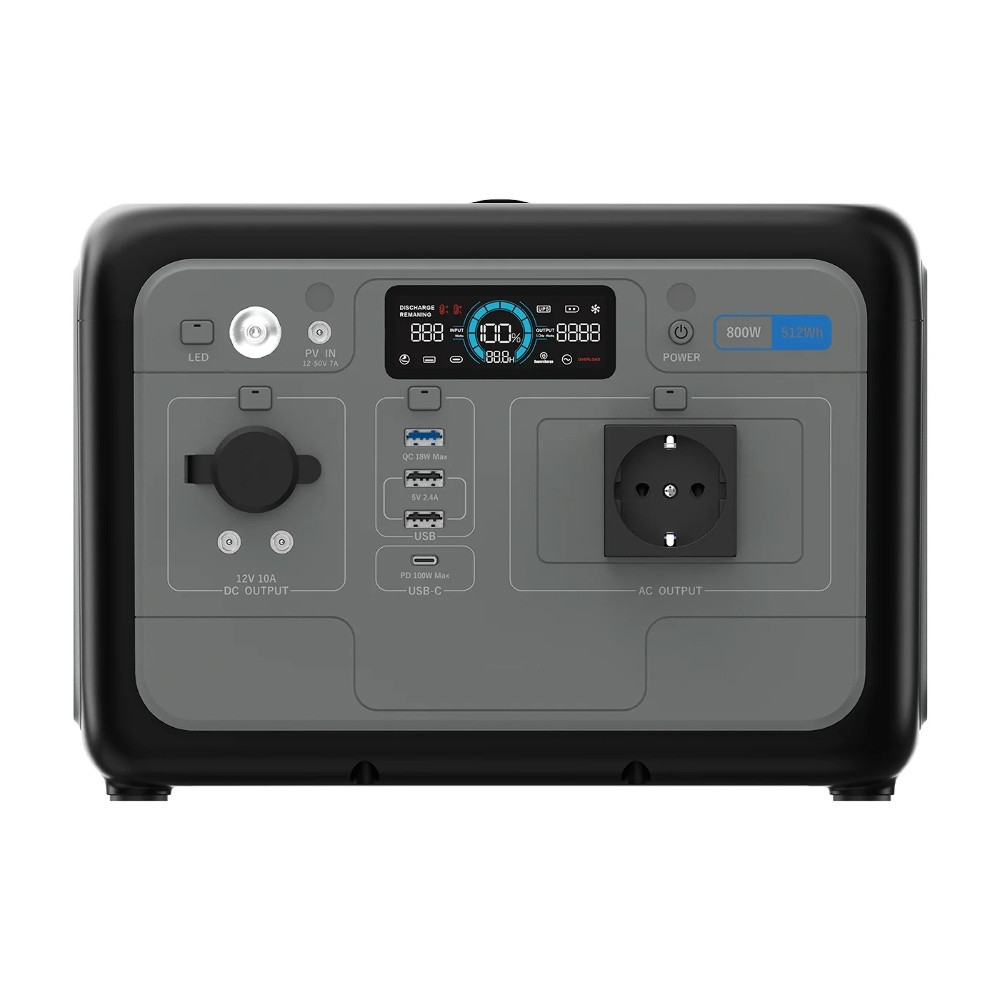 Портативна зарядна станція Oukitel P800E, 800W, 512Wh, LiFePO4, Black - 3