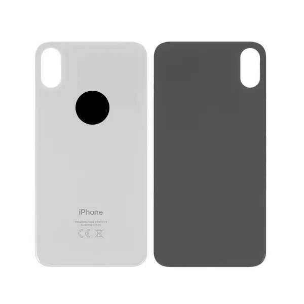 Задня панель корпуса для iPhone X, біла, не потрібно знімати скло камери, big hole - 1